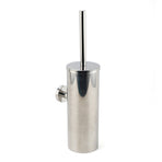 Polished Chrome Silver Round Toilet Brush Wall Mount Holder Cup Stainless Steel