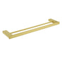 Square SUS Double Towel Rail Rack 600mm Brushed Gold Hanger Holder Bar Bathroom