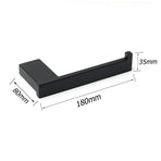 Matt Black Square Cubic Toilet Paper Roll Tissue Roll Holder Rack Wall Hook Kit