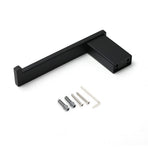 Matt Black Square Cubic Toilet Paper Roll Tissue Roll Holder Rack Wall Hook Kit