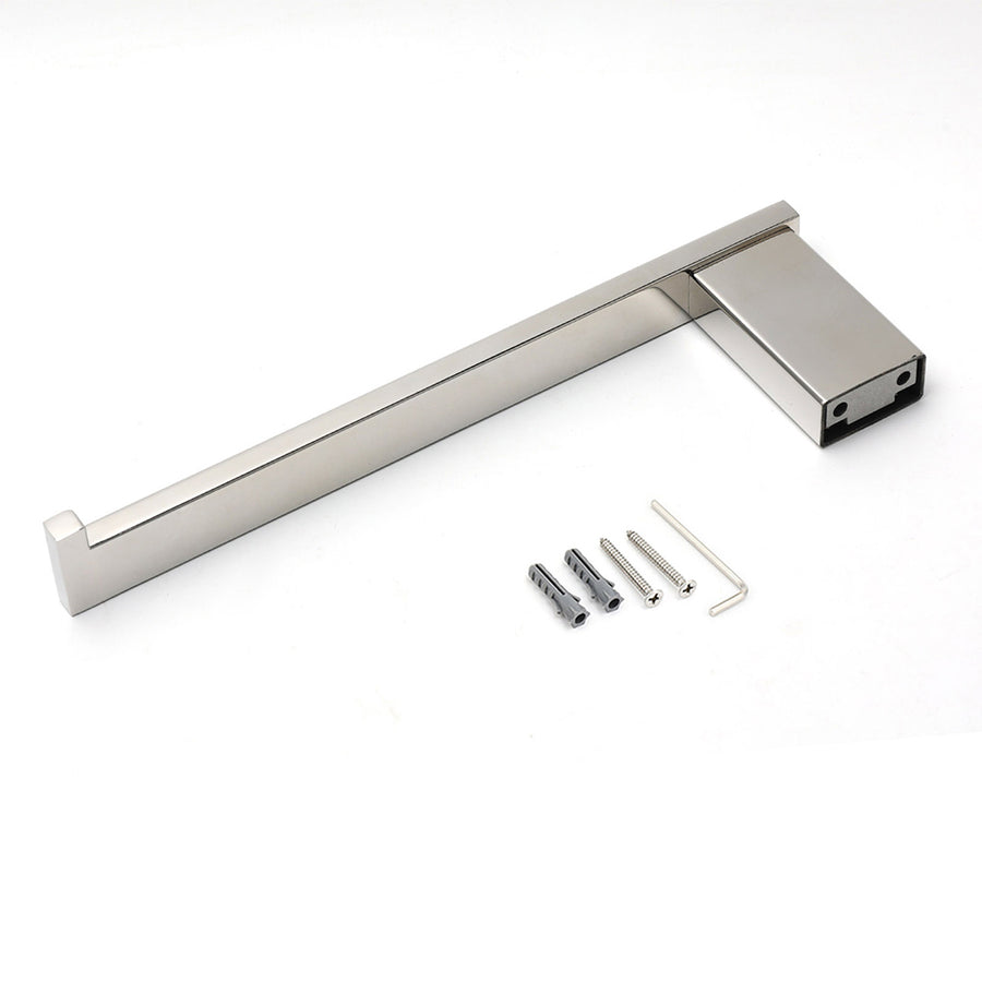 Mirror Chrome Stainless Steel Square Towel Rack Clothes Wall Mounted Holder Kit