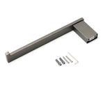 Gun Metal 304 Stainless Steel Square Towel Holder Rack Clothes Hook Kit Bathroom