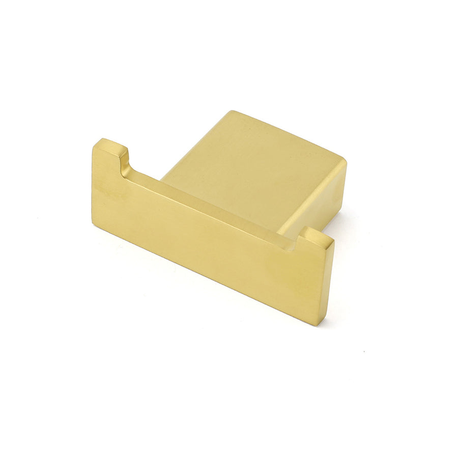 Brushed Gold Square Robe Hook Clothes Towel Towel Hanger Holder Wall Mounted Kit