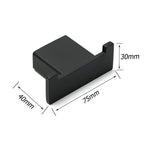 Matt Black Square Robe Hook Clothes Towel Holder Bathroom Wall Hanger Accessory