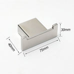 Chrome Square Robe Hook Clothes Towel Holder Bathroom Wall Mounted Hanger Kit