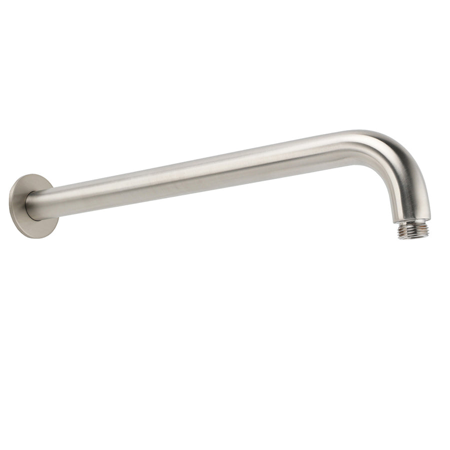WELS Brushed Nickel Round 10" Rain Shower Head Straight Wall Mount Arm Mixer Set