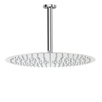WELS Chrome Large 16" Round Rain Shower Head 300mm Ceiling Dropper Extension Arm Set