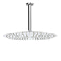 WELS Chrome Large 16" Round Rain Shower Head 300mm Ceiling Dropper Extension Arm Set