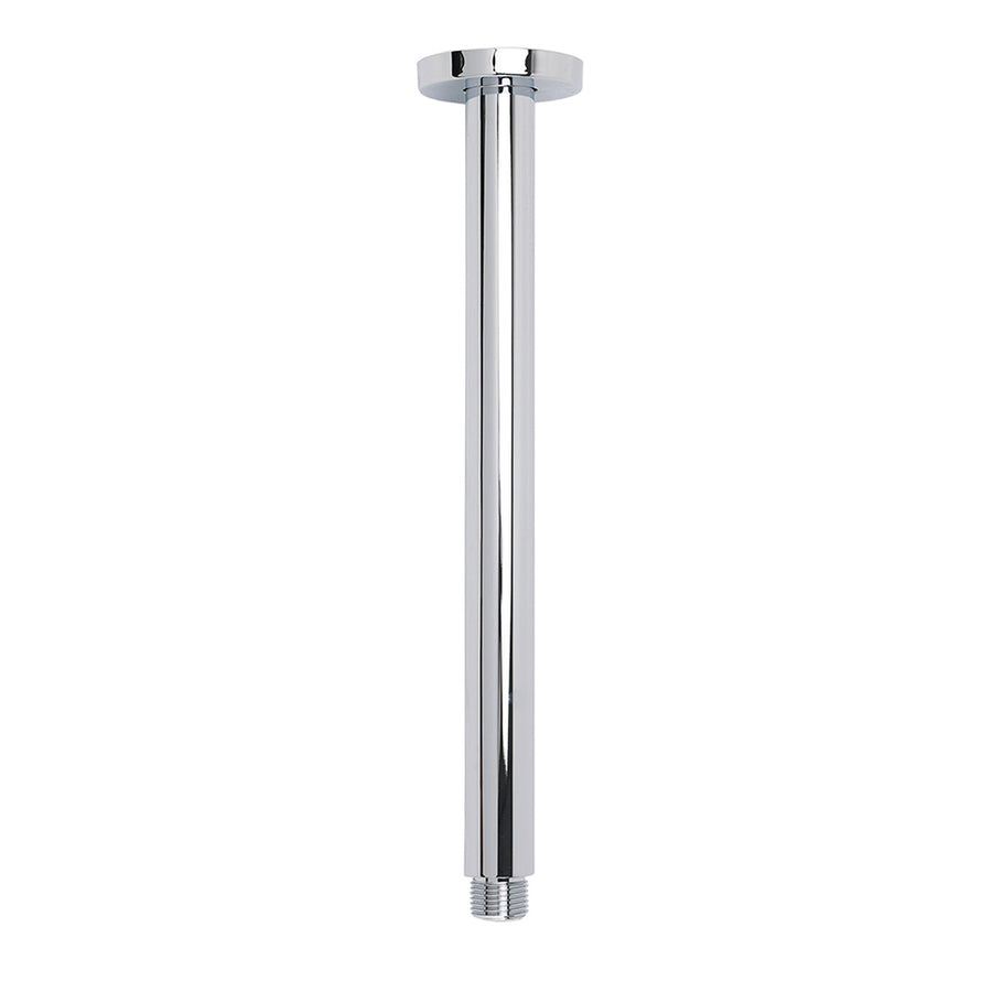 WELS Chrome Large 16" Round Rain Shower Head 300mm Ceiling Dropper Extension Arm Set