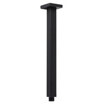 Matt Black 16" Large Rainfall Shower Head 300mm Ceiling Dropper Arm Square Mixer Taps
