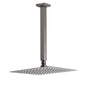 Gun Metal Square 10" Rainfall Shower Head 300mm Ceiling Dropper Arm Bath Set WELS