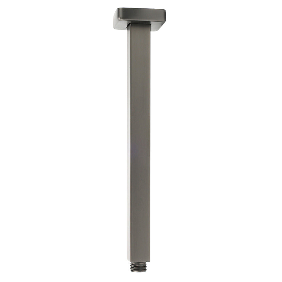 Gun Metal Square 10" Rainfall Shower Head 300mm Ceiling Dropper Arm Bath Set WELS