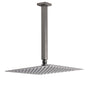 Gun Metal Square 12" Rainfall Shower Head 300mm Ceiling Dropper Arm Bath Set WELS