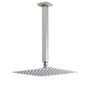 Brushed Nickel Square 10" Rain Shower Head 300mm Brass Ceiling Dropper Arm Set