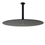Matt Black Round 16" Extra Large Rain Shower Head 300mm Ceiling Dropper Arm Set