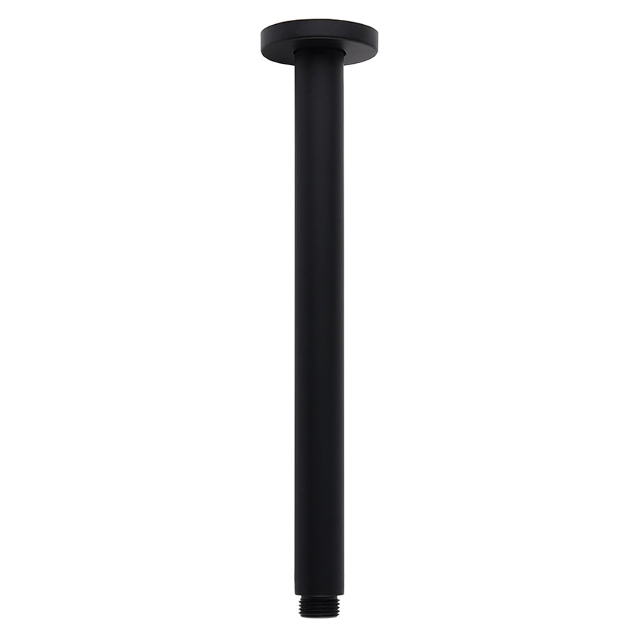 Matt Black Round 16" Extra Large Rain Shower Head 300mm Ceiling Dropper Arm Set