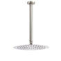 Brushed Nickel Round 10" Shower Rain Head + 300mm Brass Ceiling Dropper Arm Set