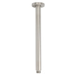 Brushed Nickel Round 10" Shower Rain Head + 300mm Brass Ceiling Dropper Arm Set