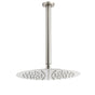 Brushed Nickel Round 12" Shower Rain Head + 300mm Brass Ceiling Dropper Arm Set