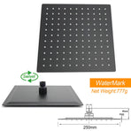 Matt Black Square 10" SUS Shower Head 3 Modes Handheld Gooseneck Arm Twin Set
