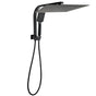 WELS Matt Black Dual Set 16" Extra Large Shower Head 3 Modes Handheld Gooseneck Arm Diverter