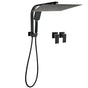 Matt Black 2in1 Set 16" Large Shower Head 3 Modes Handheld Gooseneck Arm Twin Taps Set