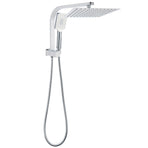 WELS Dual 10" Square Rain Shower Head Handheld Spray Diverter Wall Arm Set