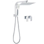 WELS Chrome 2in1 10" Square Rain Shower Head Handheld Spray Diverter Wall Arm Taps Set