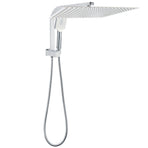WELS Square Twin Shower Head Chrome 16" Large 3 Mode Handheld Diverter Wall Arm Set