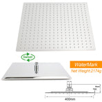 WELS Square Extra Large 16" Shower Head 3 Mode Handheld Diverter Wall Arm 2in1 Set + Taps