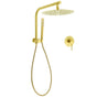 Brushed Gold Round Large 12" Rain Shower Head Stainless Steel Spray Handheld Wall Arm Mixer Set
