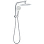 WELS 10" Rain Shower Head Handheld Sliding Rail DIY Twin Set Chrome Round