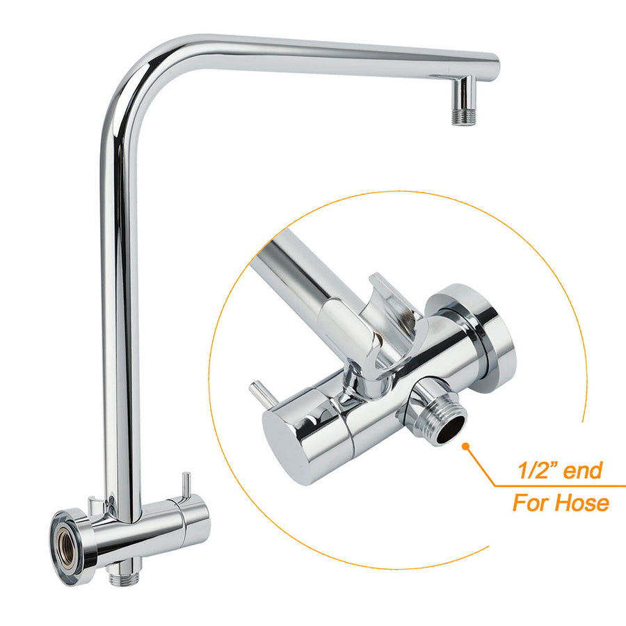 WELS Chrome Round 10" Rain Shower Head Handheld Sliding Rail DIY 2in1 Twin Taps Set