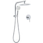 WELS Chrome Round 10" Rain Shower Head Handheld Sliding Rail DIY 2in1 Mixer Set