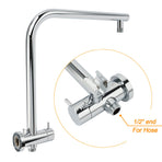 WELS Chrome Round 10" Rain Shower Head Handheld Sliding Rail DIY 2in1 Mixer Set