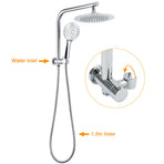 WELS Round 9" Twin Shower Head 3 Modes Handheld Gooseneck Wall Arm 2 in 1 Combo