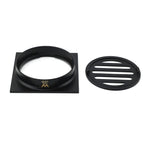 Matt Black Stainless Steel 85x85mm Small Square Shower Grate Floor Drain 72mm Outlet