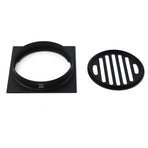 Black Bathroom 110mm Small Square Shower Grate Floor Drain 95mm Outlet Watermark