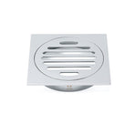 Chrome Stainless Steel 110mm Small Square Shower Grate Floor Drain 95mm Outlet