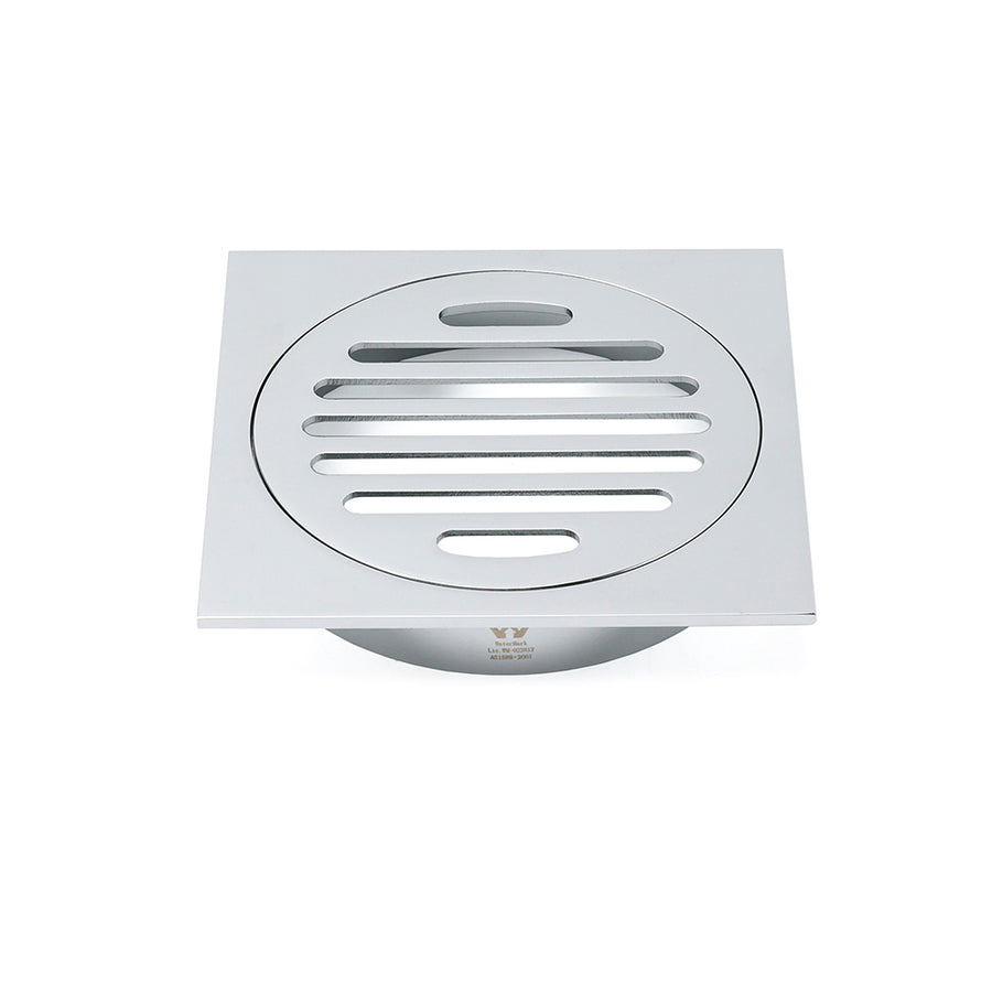 Chrome Stainless Steel 110mm Small Square Shower Grate Floor Drain 95mm Outlet