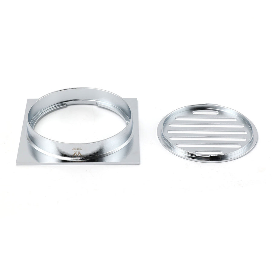 Chrome Stainless Steel 110mm Small Square Shower Grate Floor Drain 95mm Outlet