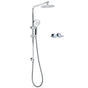 Chrome Round 8" Rainfall Shower Head 3 Modes Handheld Rose Silde Rail Twin Taps Set