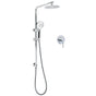 Chrome Round 8" Rainfall Shower Head 3 Modes Handheld Rose Silde Rail Twin Set Mixer