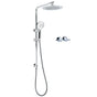 WELS Chrome 9" Rain Shower Head 3 Modes Handheld Rose Slide Rail Set Twin Taps