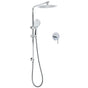 WELS Chrome 10" Rain Shower Head Round Handheld Sliding Rail Diverter Arm Twin Set Mixer