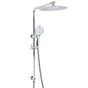 WELS Double Round Shower Head Handheld Sliding Rail Arm Chrome 12" Rainfall Set