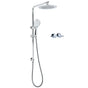 WELS Chrome 9" Plastic Rain Shower Head 3 Modes Handheld Rose Slide Rail Twin Taps