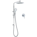 Chrome 9" Plastic Rain Shower Head 3 Modes Handheld Rose Slide Rail Diverter Mixer Set