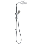 WELS Chrome Dual 8" Slim Rain Shower 5 Modes Rose Mixer Valve Sliding Rail Set