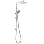 WELS Chrome Dual 8" Slim Rain Shower 5 Modes Rose Mixer Valve Sliding Rail Set